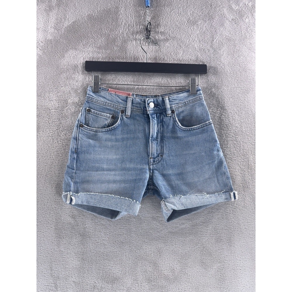 Acne Studios Denim‎ Shorts Womens Size 26 Blue High Rise Cuffed Cutoff Shorts